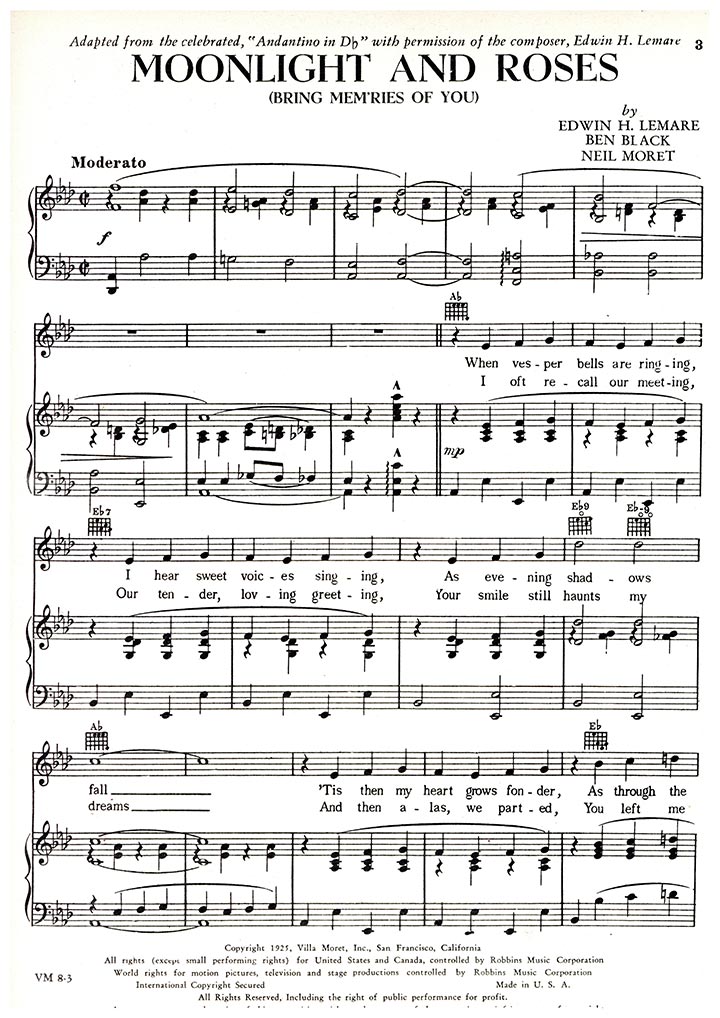 Moonlight and Roses Sheet Music - Edwin H. Lemare